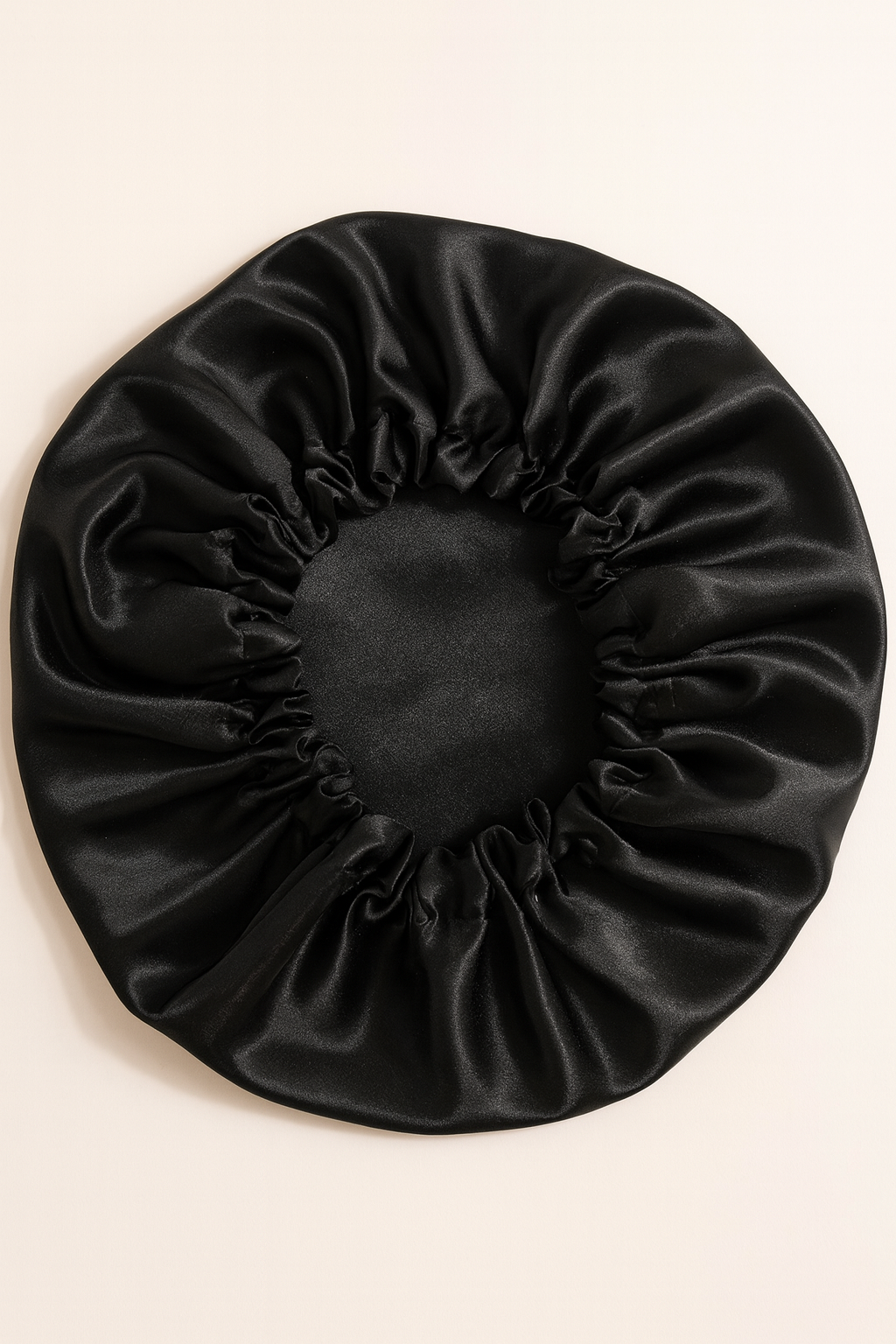 Bonnet en satin de soie noir - Bonnet de nuit fait main