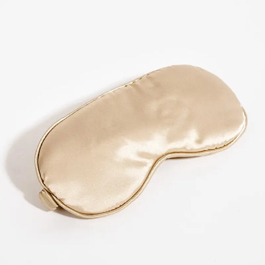 Set de masque - taie d’oreiller et chouchou en satin couleur champagne