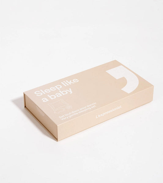 Set de masque - taie d’oreiller et chouchou en satin couleur champagne